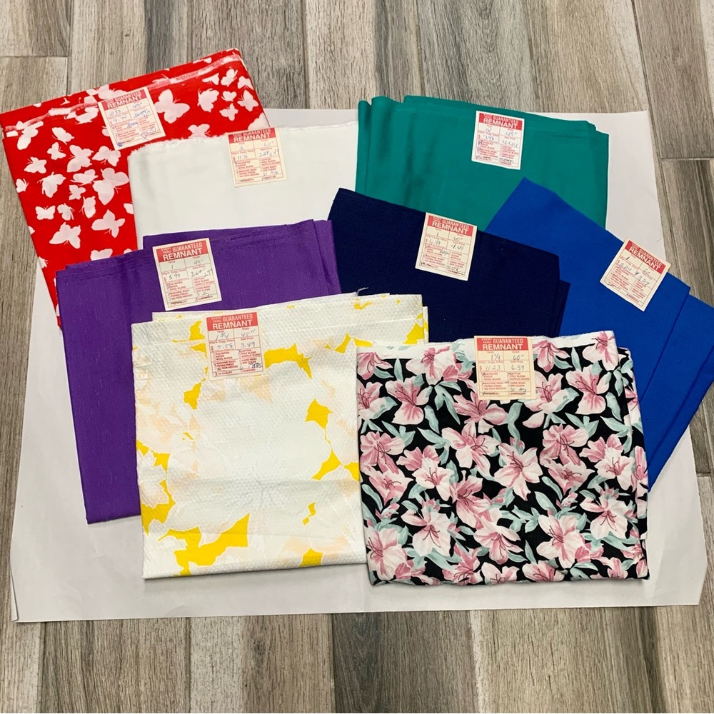 NWT NEW Vintage Fabric Remnants Retro Sewing 80’s